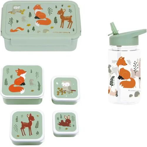 BEAU by Bo A Little Lovely Company Back to school set - Drinkfles / 4 Snackdozen / Bento box - Bosvriendjes - S