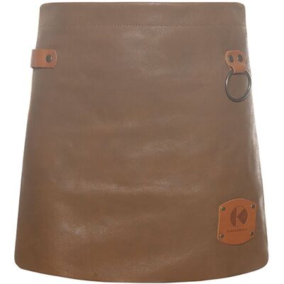 (6 Stuks) KARLOWSKY Schort met Leren Voorbinder - Caramel Bruin (6 Stuks) KARLOWSKY Schort met Leren Voorbinder - Caramel Bruin