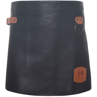 (6 Stuks) KARLOWSKY Schort met Leren Voorbinder - Zwart Zwart (6 Stuks) KARLOWSKY Schort met Leren Voorbinder - Zwart Zwart