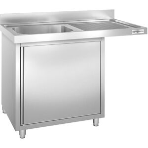 GGM Gastro Spülmaschinen-Spülschrank - 1200x700mm - mit 1 Becken links Zilver GGM Gastro Spülmaschinen-Spülschrank - 1200x700mm - mit 1 Becken links Zilver