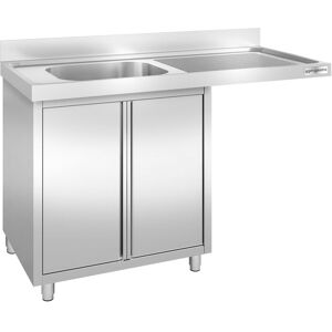 GGM Gastro Spülmaschinen-Spülschrank - 1400x700mm - mit 1 Becken links Zilver GGM Gastro Spülmaschinen-Spülschrank - 1400x700mm - mit 1 Becken links Zilver