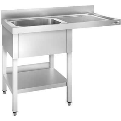 GGM Gastro RVS spoeltafel met ruimte voor vaatwasser - 1400x600mm - met 1 spoelbak links zilver GGM Gastro RVS spoeltafel met ruimte voor vaatwasser - 1400x600mm - met 1 spoelbak links zilver