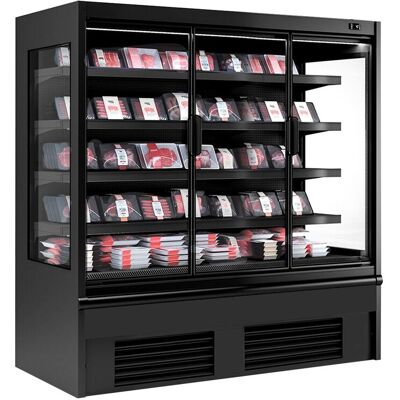 GGM Gastro Wandkühlregal - 1955mm - 827 Liter - mit 3 doppelt verglasten Flügeltüren & 4 Ablagen Zwart GGM Gastro Wandkühlregal - 1955mm - 827 Liter - mit 3 doppelt verglasten Flügeltüren & 4 Ablagen Zwart