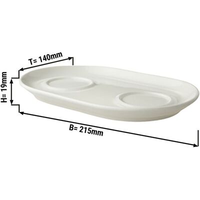 GGM Gastro (12 Stück) LUX - Unterteller für Zuckerdose & Milchkännchen Maastricht - 215x140mm - Elfenbein Wit GGM Gastro (12 Stück) LUX - Unterteller für Zuckerdose & Milchkännchen Maastricht - 215x140mm - Elfenbein Wit