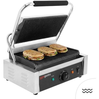 GGM Gastro Kontaktgrill / Hamburger Grill - 3 kW - oben & unten Gerillt - Grillfläche: 340x230mm GGM Gastro Kontaktgrill / Hamburger Grill - 3 kW - oben & unten Gerillt - Grillfläche: 340x230mm