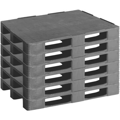 GGM Gastro (6 stuks) Kunststof europallet gerecycled kunststof - 1200x800mm - draagvermogen: 1000kg (statisch) - donkergrijs grijs GGM Gastro (6 stuks) Kunststof europallet gerecycled kunststof - 1200x800mm - draagvermogen: 1000kg (statisch) - donkergrijs grijs