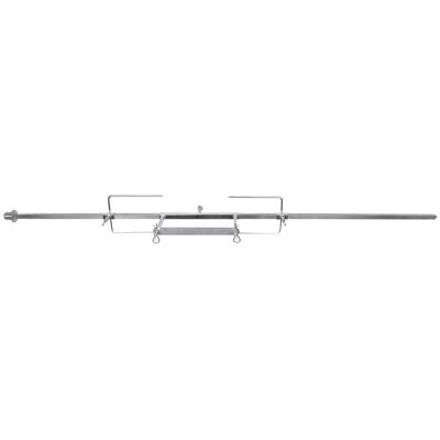 GGM Gastro RVS dubbelschwert met spies voor kippengrills zilver GGM Gastro RVS dubbelschwert met spies voor kippengrills zilver