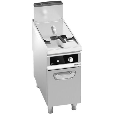 GGM Gastro Gasfriteuse - 20 liter - 17,5 kW - indirect verwarmd - digitale bediening - Bflex Digital - met aftapkraan - incl. onderstel zilver GGM Gastro Gasfriteuse - 20 liter - 17,5 kW - indirect verwarmd - digitale bediening - Bflex Digital - met aftapkraan - incl. onderstel zilver