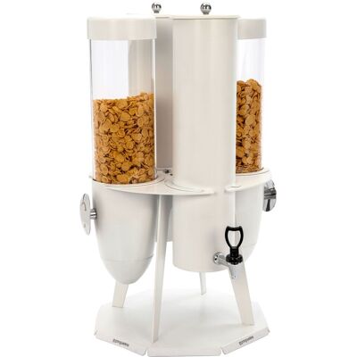 GGM Gastro Cerealien- & Milchspender - doppelt - rotierend - Ø 120mm - Weiß - Drehausgabe Wit GGM Gastro Cerealien- & Milchspender - doppelt - rotierend - Ø 120mm - Weiß - Drehausgabe Wit