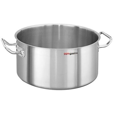 GGM Gastro Bratentopf - Edelstahl - 25 Liter - Ø 400mm - Höhe: 190mm - Induktionsgeeignet Zilver GGM Gastro Bratentopf - Edelstahl - 25 Liter - Ø 400mm - Höhe: 190mm - Induktionsgeeignet Zilver