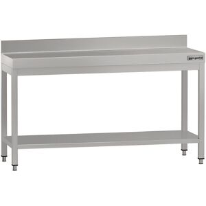 GGM Gastro Edelstahl Arbeitstisch ECO - 1600x600mm - mit Grundboden & Aufkantung Zilver GGM Gastro Edelstahl Arbeitstisch ECO - 1600x600mm - mit Grundboden & Aufkantung Zilver