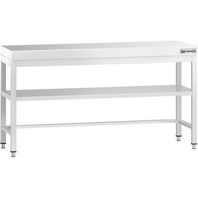 GGM Gastro Edelstahl Arbeitstisch PREMIUM - 1800x600mm - mit Grundboden & Verstrebung Zilver GGM Gastro Edelstahl Arbeitstisch PREMIUM - 1800x600mm - mit Grundboden & Verstrebung Zilver