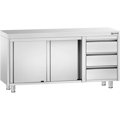 GGM Gastro Edelstahl Arbeitsschrank PREMIUM - 1600x600mm - mit 3 Schubladen rechts GGM Gastro Edelstahl Arbeitsschrank PREMIUM - 1600x600mm - mit 3 Schubladen rechts