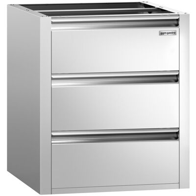 GGM Gastro Schubladenblock PREMIUM - Edelstahl - 3 Schubladen - Unterbaumodul 400x760mm - passend für ATK 800mm tief Zilver GGM Gastro Schubladenblock PREMIUM - Edelstahl - 3 Schubladen - Unterbaumodul 400x760mm - passend für ATK 800mm tief Zilver