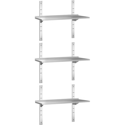 GGM Gastro Wandborde PREMIUM - 1200x300mm - mit 3 Etagen Zilver GGM Gastro Wandborde PREMIUM - 1200x300mm - mit 3 Etagen Zilver