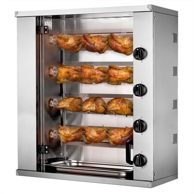 GGM Gastro Gas Mini-Hähnchengrill - 12,8 kW - mit 4 Spießen für bis zu 12 Hähnchen Zilver GGM Gastro Gas Mini-Hähnchengrill - 12,8 kW - mit 4 Spießen für bis zu 12 Hähnchen Zilver