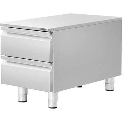 GGM Gastro Schubladenschrank - Edelstahl - 400x620mm - 2 Schubladen Zilver GGM Gastro Schubladenschrank - Edelstahl - 400x620mm - 2 Schubladen Zilver