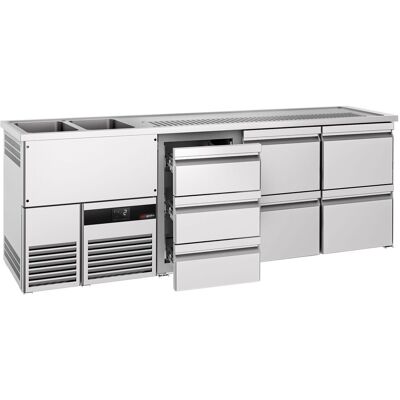 GGM Gastro Biertheke PREMIUM - 2500x700mm - 7 Schubladen Zilver GGM Gastro Biertheke PREMIUM - 2500x700mm - 7 Schubladen Zilver