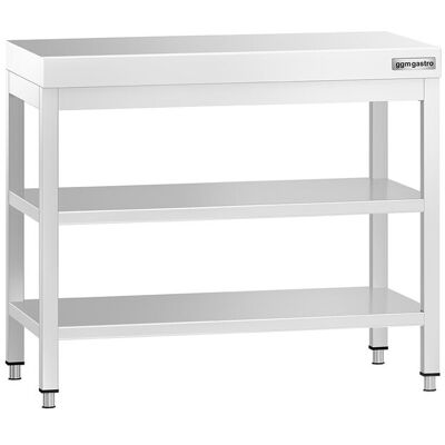GGM Gastro Edelstahl Arbeitstisch PREMIUM - 800x700mm - mit Grundboden & Zwischenboden Zilver GGM Gastro Edelstahl Arbeitstisch PREMIUM - 800x700mm - mit Grundboden & Zwischenboden Zilver