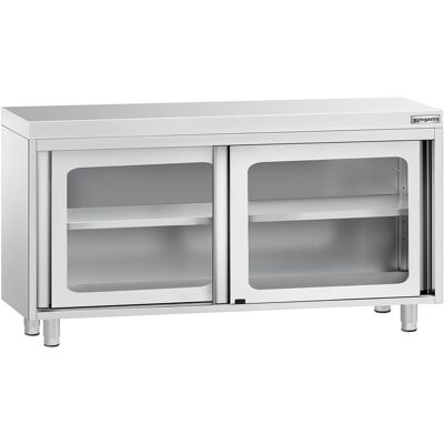 GGM Gastro Edelstahl Arbeitsschrank PREMIUM - 1400x600mm - mit Glasschiebetür GGM Gastro Edelstahl Arbeitsschrank PREMIUM - 1400x600mm - mit Glasschiebetür