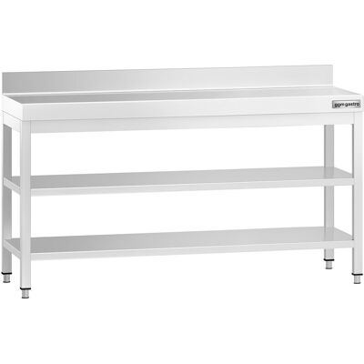 GGM Gastro Edelstahl Arbeitstisch PREMIUM - 1800x600mm - mit Grundboden, Aufkantung & Zwischenboden Zilver GGM Gastro Edelstahl Arbeitstisch PREMIUM - 1800x600mm - mit Grundboden, Aufkantung & Zwischenboden Zilver