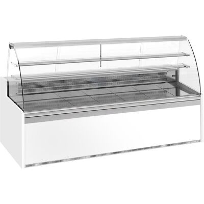 GGM Gastro Kühl- & Kuchentheke - 2560mm - mit 2 Ablagen Wit / Zilver GGM Gastro Kühl- & Kuchentheke - 2560mm - mit 2 Ablagen Wit / Zilver