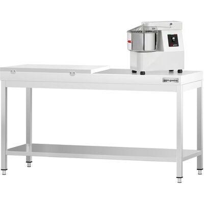 GGM Gastro Edelstahl Arbeitstisch PREMIUM - 2000x800mm - mit Grundboden - inkl. 1/2 Schneideplatte Weiß GGM Gastro Edelstahl Arbeitstisch PREMIUM - 2000x800mm - mit Grundboden - inkl. 1/2 Schneideplatte Weiß