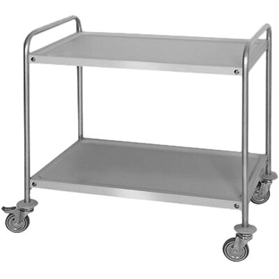 GGM Gastro Servierwagen - 1000x600mm - mit 2 Abstellflächen Zilver GGM Gastro Servierwagen - 1000x600mm - mit 2 Abstellflächen Zilver
