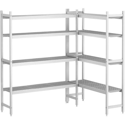 GGM Gastro Regalset Aluminium - L-Form - Bautiefe: 460mm - Tragkraft: 600 kg Zilver GGM Gastro Regalset Aluminium - L-Form - Bautiefe: 460mm - Tragkraft: 600 kg Zilver