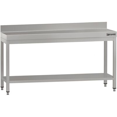 GGM Gastro Edelstahl Arbeitstisch ECO - 2000x600mm - mit Grundboden & Aufkantung Zilver GGM Gastro Edelstahl Arbeitstisch ECO - 2000x600mm - mit Grundboden & Aufkantung Zilver
