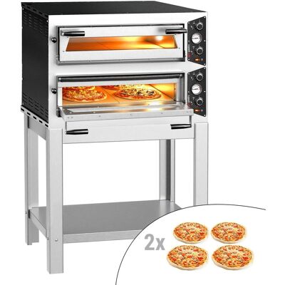 GGM Gastro Elektro Pizzaofen - 4+4x 30cm - Manuell - inkl. Untergestell GGM Gastro Elektro Pizzaofen - 4+4x 30cm - Manuell - inkl. Untergestell