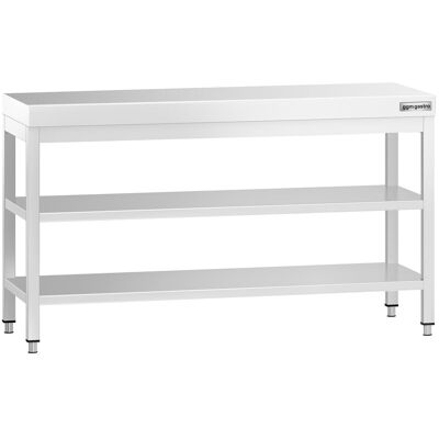GGM Gastro Edelstahl Arbeitstisch PREMIUM - 1500x600mm - mit Grundboden & Zwischenboden Zilver GGM Gastro Edelstahl Arbeitstisch PREMIUM - 1500x600mm - mit Grundboden & Zwischenboden Zilver