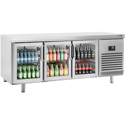 GGM Gastro Kühltisch Premium PLUS - 2185x800mm - mit 3 Glastüren Zilver GGM Gastro Kühltisch Premium PLUS - 2185x800mm - mit 3 Glastüren Zilver
