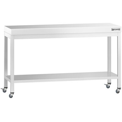 GGM Gastro Edelstahl Arbeitstisch PREMIUM - 1500x700mm - mit Grundboden & Rollen GGM Gastro Edelstahl Arbeitstisch PREMIUM - 1500x700mm - mit Grundboden & Rollen
