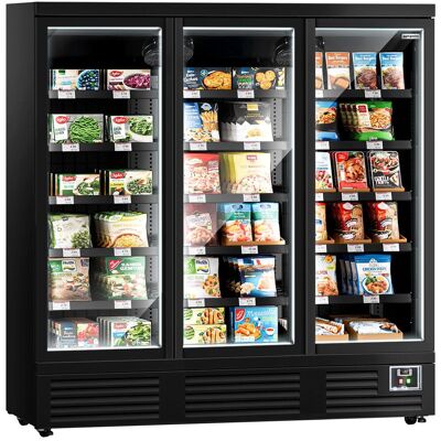 GGM Gastro Wandtiefkühlregal - 1890mm - 1539 Liter - mit 3 doppelt verglasten Flügeltüren & 5 Ablagen GGM Gastro Wandtiefkühlregal - 1890mm - 1539 Liter - mit 3 doppelt verglasten Flügeltüren & 5 Ablagen