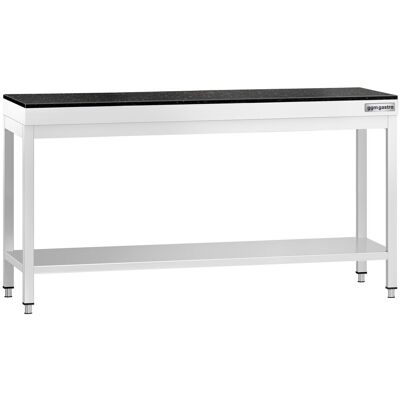 GGM Gastro Edelstahl Arbeitstisch PREMIUM - 2000x600mm - mit Grundboden - inkl. Granitarbeitsplatte GGM Gastro Edelstahl Arbeitstisch PREMIUM - 2000x600mm - mit Grundboden - inkl. Granitarbeitsplatte