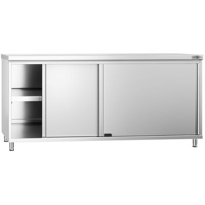 GGM Gastro Edelstahl Arbeitsschrank PREMIUM - 1800x700mm - mit Schiebetür Zilver GGM Gastro Edelstahl Arbeitsschrank PREMIUM - 1800x700mm - mit Schiebetür Zilver