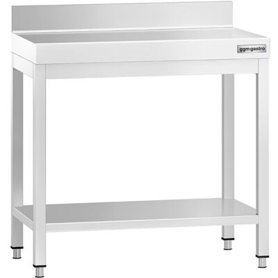 GGM Gastro Edelstahl Arbeitstisch PREMIUM - 700x600mm - mit Grundboden & Aufkantung Zilver GGM Gastro Edelstahl Arbeitstisch PREMIUM - 700x600mm - mit Grundboden & Aufkantung Zilver