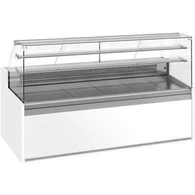 GGM Gastro Kühl- & Kuchentheke - 2560mm - mit 2 Ablagen Wit / Zilver GGM Gastro Kühl- & Kuchentheke - 2560mm - mit 2 Ablagen Wit / Zilver
