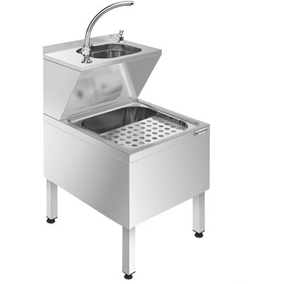 GGM Gastro Handwasch- & Ausgußbecken - Edelstahl - mit Mischbatterie & Seifenspender Zilver GGM Gastro Handwasch- & Ausgußbecken - Edelstahl - mit Mischbatterie & Seifenspender Zilver