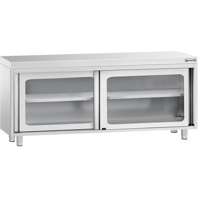 GGM Gastro Edelstahl Arbeitsschrank PREMIUM - 2000x600mm - mit Glasschiebetür GGM Gastro Edelstahl Arbeitsschrank PREMIUM - 2000x600mm - mit Glasschiebetür