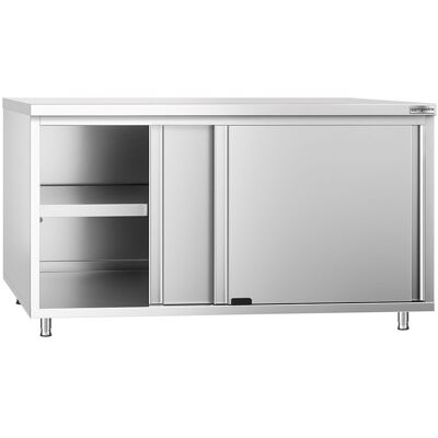 GGM Gastro Edelstahl Arbeitsschrank PREMIUM - 1600x700mm - mit Schiebetür Zilver GGM Gastro Edelstahl Arbeitsschrank PREMIUM - 1600x700mm - mit Schiebetür Zilver