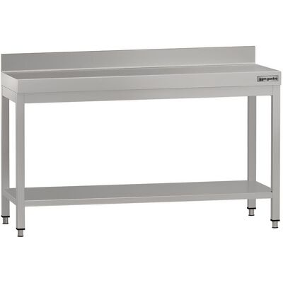 GGM Gastro Edelstahl Arbeitstisch ECO - 1500x600mm - mit Grundboden & Aufkantung Zilver GGM Gastro Edelstahl Arbeitstisch ECO - 1500x600mm - mit Grundboden & Aufkantung Zilver