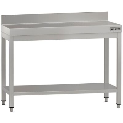 GGM Gastro Edelstahl Arbeitstisch ECO - 1000x600mm - mit Grundboden & Aufkantung Zilver GGM Gastro Edelstahl Arbeitstisch ECO - 1000x600mm - mit Grundboden & Aufkantung Zilver