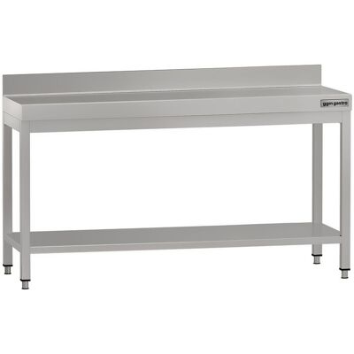GGM Gastro Edelstahl Arbeitstisch ECO - 1800x600mm - mit Grundboden & Aufkantung Zilver GGM Gastro Edelstahl Arbeitstisch ECO - 1800x600mm - mit Grundboden & Aufkantung Zilver