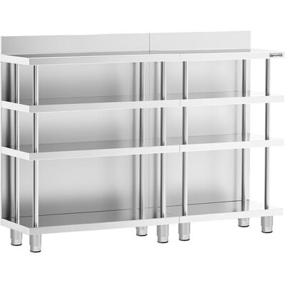 GGM Gastro Bar-Arbeitstisch - Edelstahl - 1600x600mm - mit 4 Ablagen GGM Gastro Bar-Arbeitstisch - Edelstahl - 1600x600mm - mit 4 Ablagen