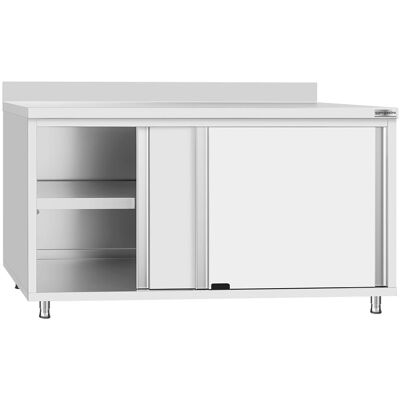 GGM Gastro Edelstahl Arbeitsschrank ECO - 1600x600mm - mit Schiebetür & Aufkantung Zilver GGM Gastro Edelstahl Arbeitsschrank ECO - 1600x600mm - mit Schiebetür & Aufkantung Zilver