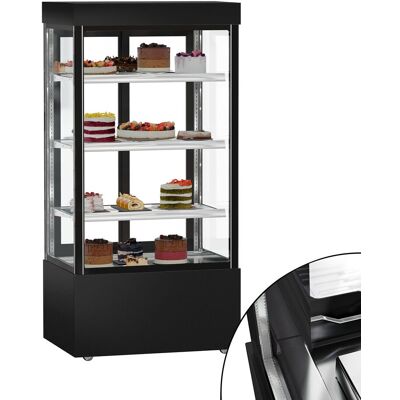GGM Gastro Kühl- & Kuchenvitrine MADRID - 1000mm - Doppelverglasung - mit 3 Ablagen - Schwarz Matt GGM Gastro Kühl- & Kuchenvitrine MADRID - 1000mm - Doppelverglasung - mit 3 Ablagen - Schwarz Matt