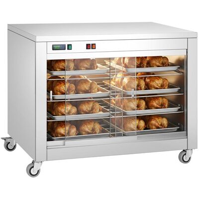 GGM Gastro Warmhalteschrank für Speisen - 2 kW - mit Glasschiebetür, geschlossener Rückwand & 4 Ablagen Zilver GGM Gastro Warmhalteschrank für Speisen - 2 kW - mit Glasschiebetür, geschlossener Rückwand & 4 Ablagen Zilver