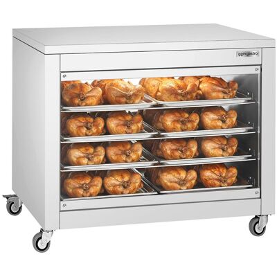 GGM Gastro Warmhalteschrank für Speisen - 2 kW - mit Glasschiebetür, Glasrückwand & 4 Ablagen Zilver GGM Gastro Warmhalteschrank für Speisen - 2 kW - mit Glasschiebetür, Glasrückwand & 4 Ablagen Zilver